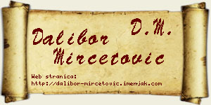 Dalibor Mirčetović vizit kartica